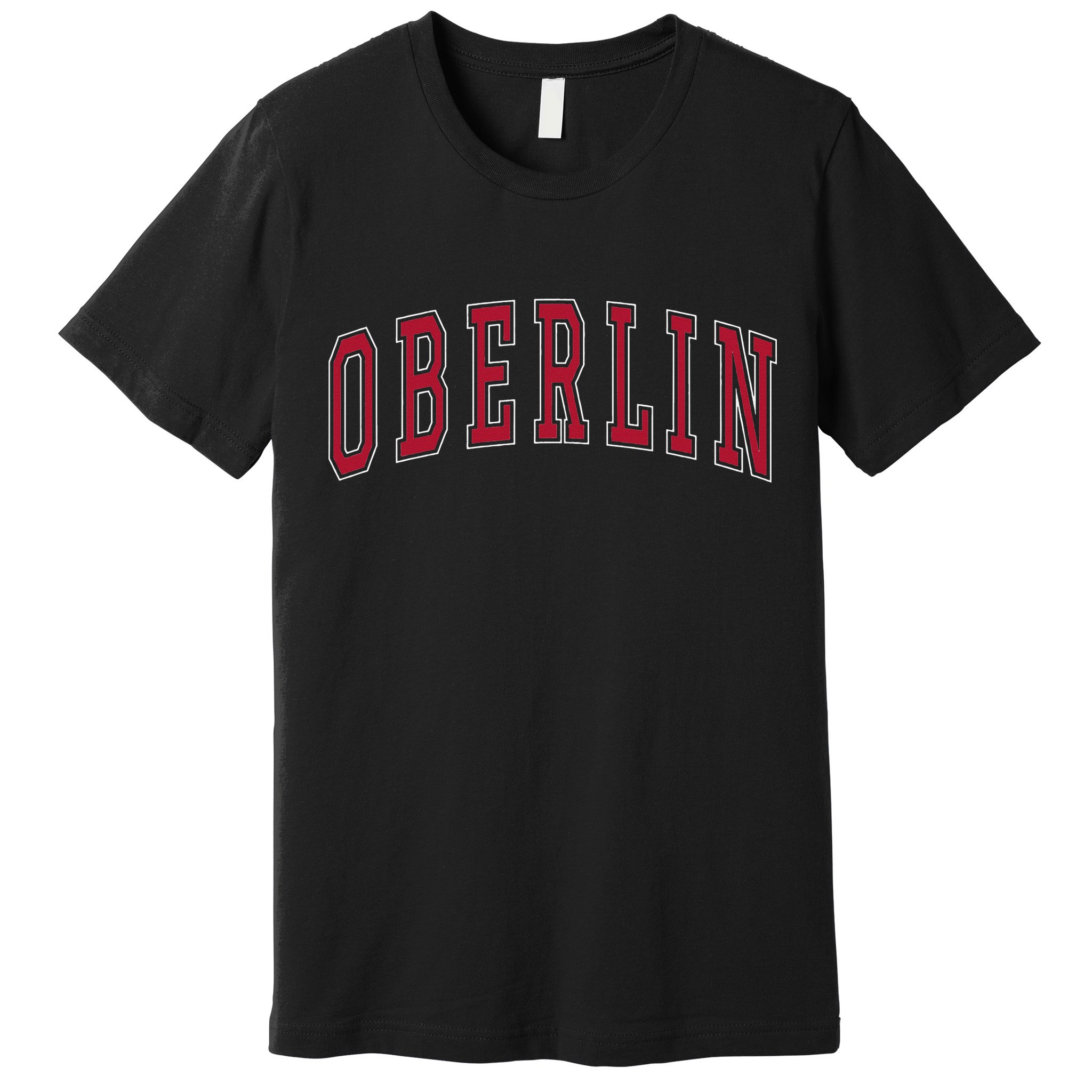 Oberlin Ohio Souvenir College Style Red Text Premium T-Shirt