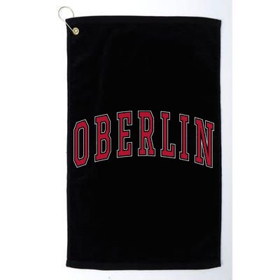 Oberlin Ohio Souvenir College Style Red Text Golf Towel