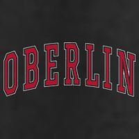 Oberlin Ohio Souvenir College Style Red Text Golf Towel