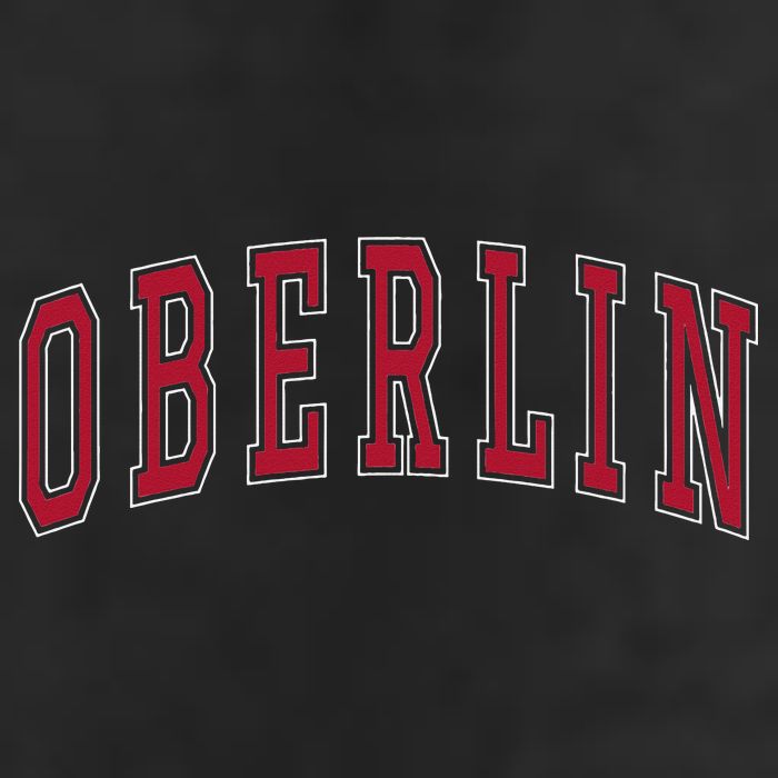 Oberlin Ohio Souvenir College Style Red Text Golf Towel