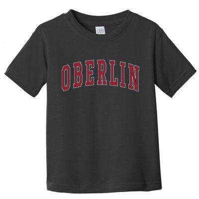 Oberlin Ohio Souvenir College Style Red Text Toddler T-Shirt