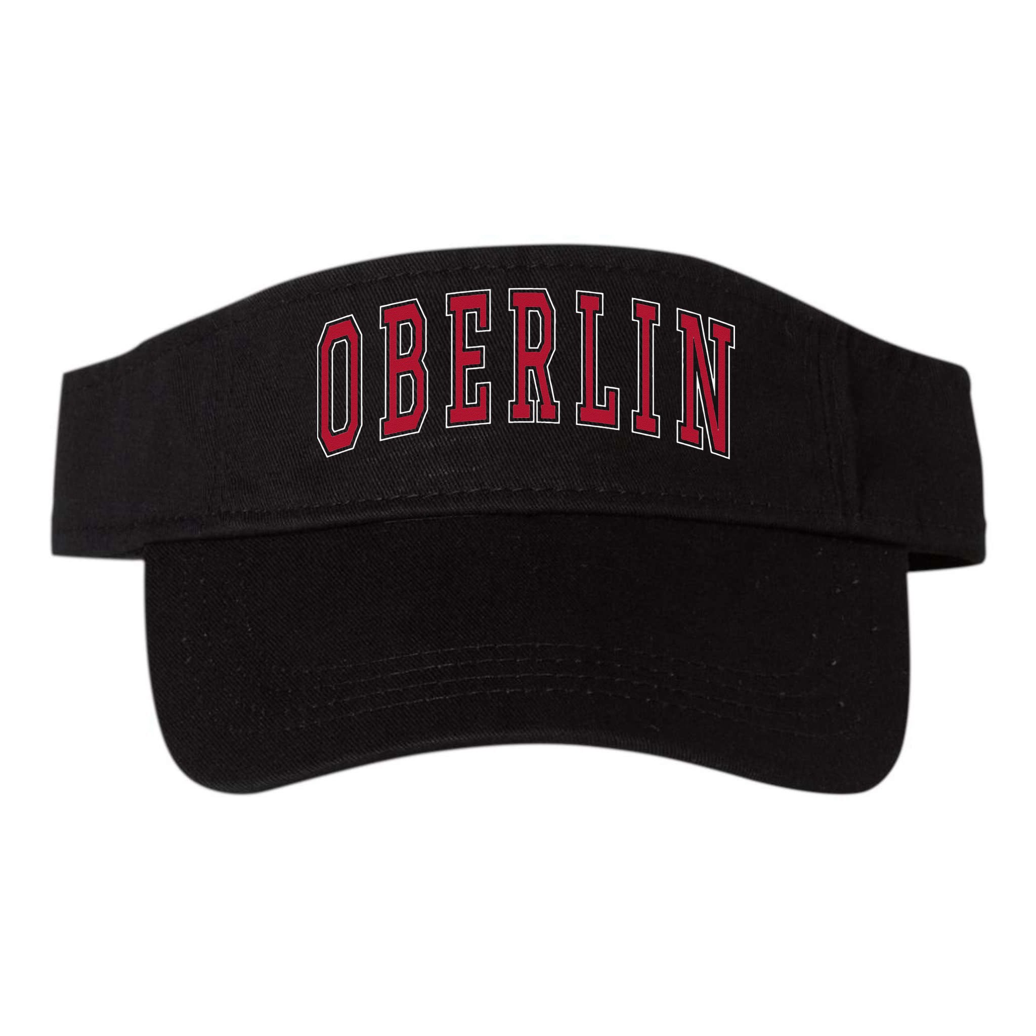 Oberlin Ohio Souvenir College Style Red Text Visor