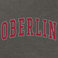 Oberlin Ohio Souvenir College Style Red Text Cotton Canvas Backpack