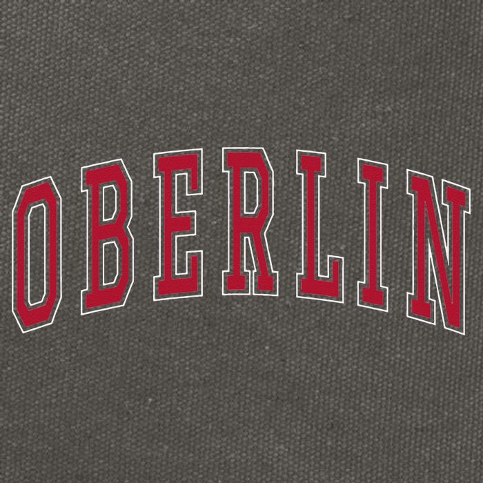 Oberlin Ohio Souvenir College Style Red Text Cotton Canvas Backpack
