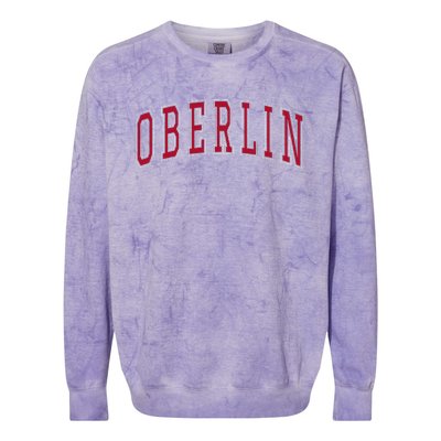 Oberlin Ohio Souvenir College Style Red Text Colorblast Crewneck Sweatshirt