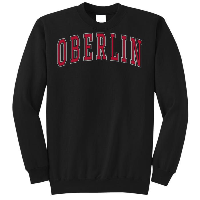 Oberlin Ohio Souvenir College Style Red Text Tall Sweatshirt