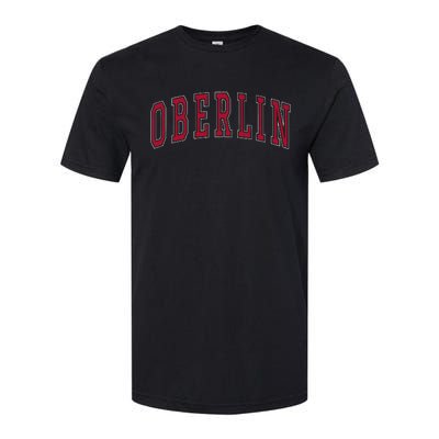 Oberlin Ohio Souvenir College Style Red Text Softstyle CVC T-Shirt