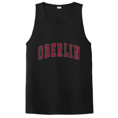 Oberlin Ohio Souvenir College Style Red Text PosiCharge Competitor Tank