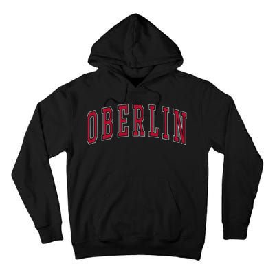 Oberlin Ohio Souvenir College Style Red Text Tall Hoodie