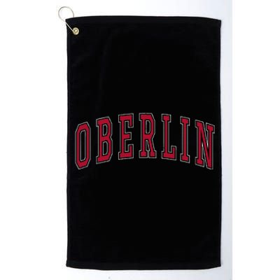 Oberlin Ohio Souvenir College Style Red Text Platinum Collection Golf Towel