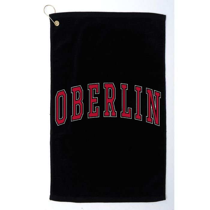 Oberlin Ohio Souvenir College Style Red Text Golf Towel