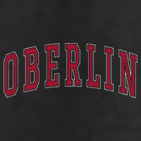 Oberlin Ohio Souvenir College Style Red Text Golf Towel