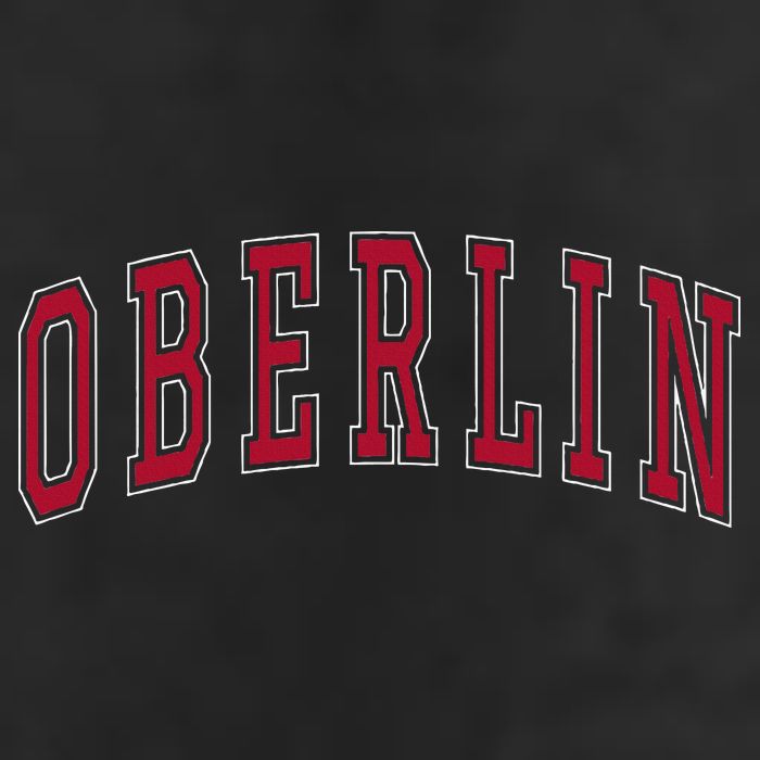 Oberlin Ohio Souvenir College Style Red Text Golf Towel