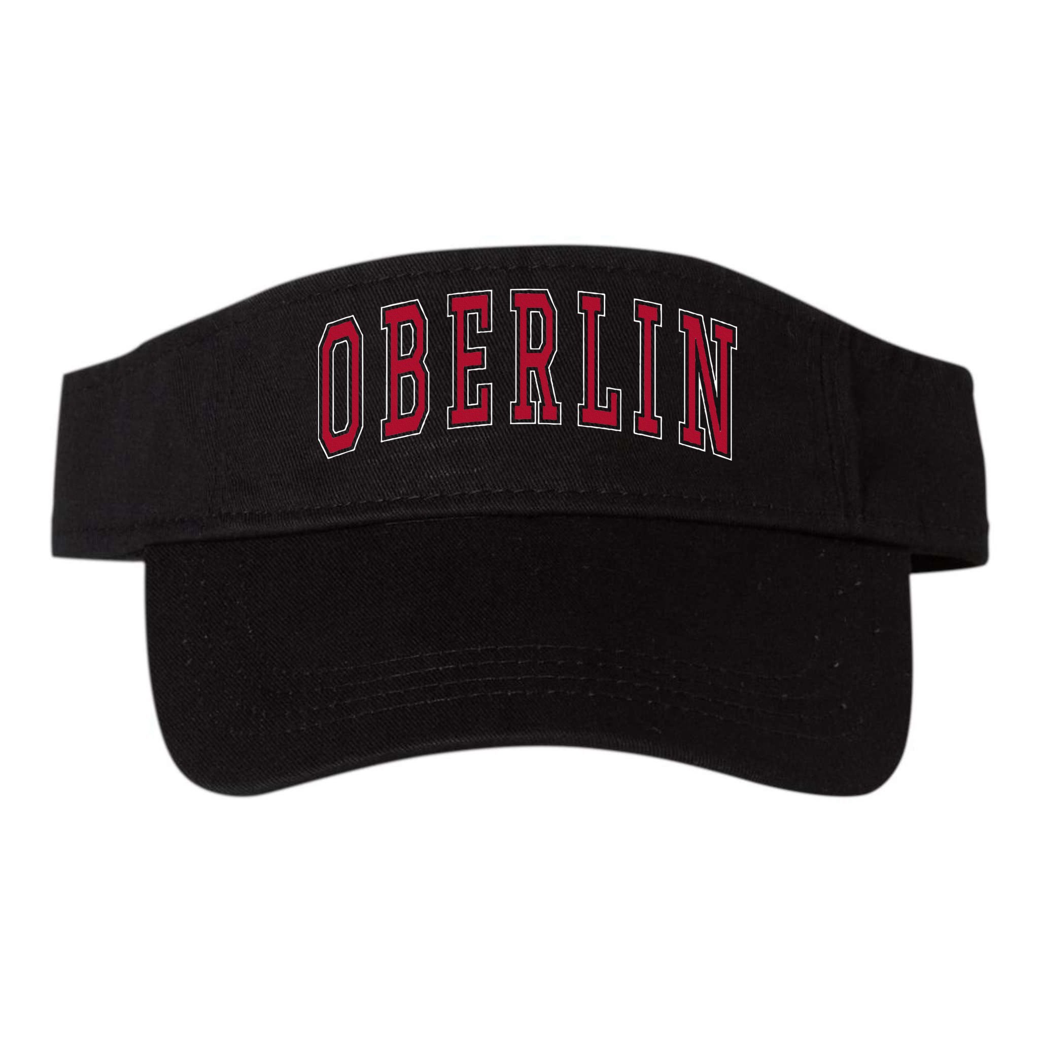 Oberlin Ohio Souvenir College Style Red Text Visor