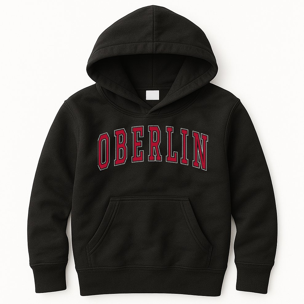 Oberlin Ohio Souvenir College Style Red Text Kids Hoodie