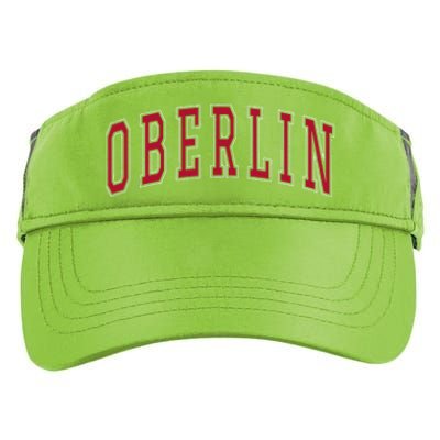 Oberlin Ohio Souvenir College Style Red Text Adult Drive Performance Visor