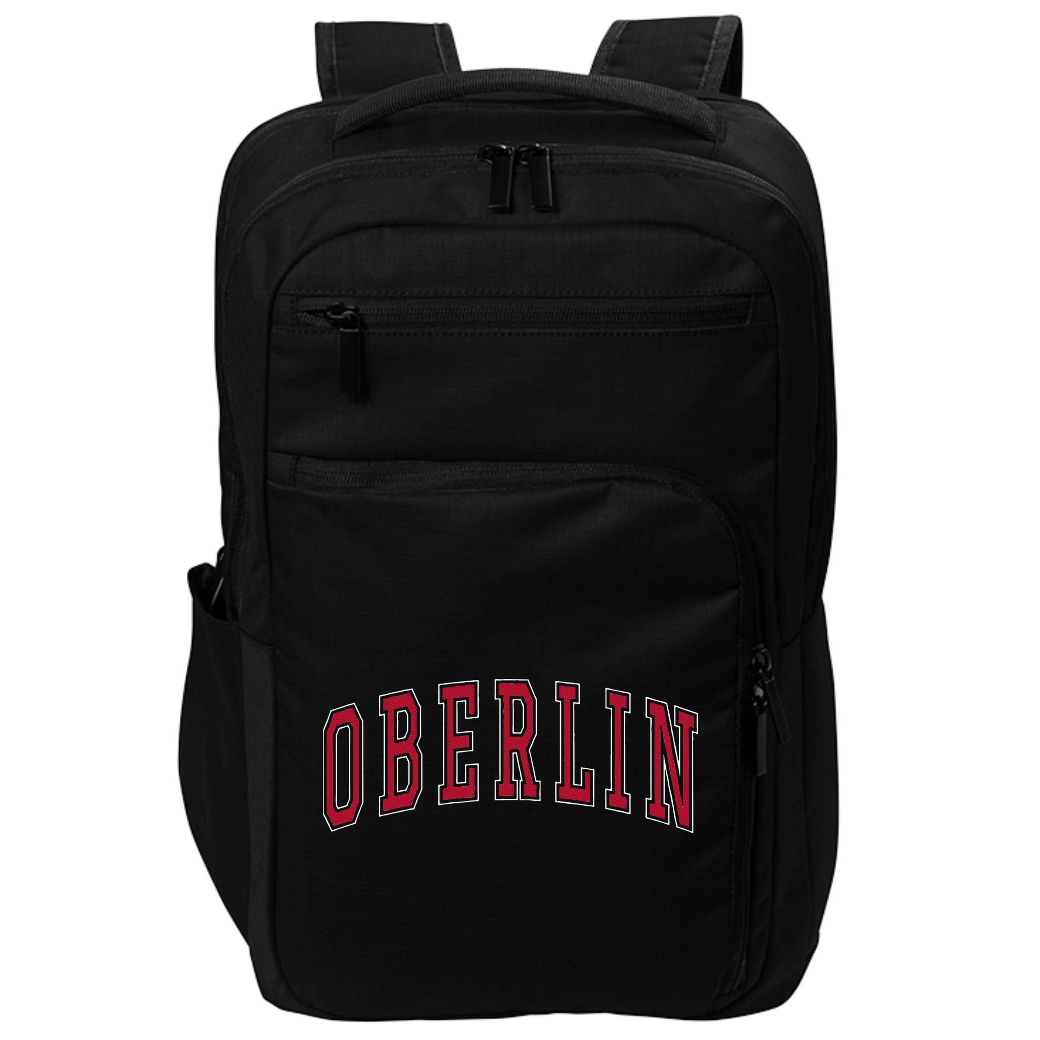 Oberlin Ohio Souvenir College Style Red Text Impact Tech Backpack