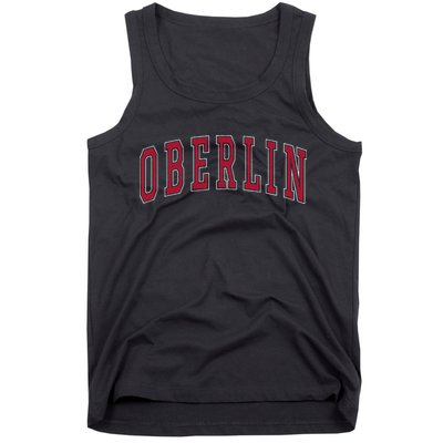 Oberlin Ohio Souvenir College Style Red Text Tank Top