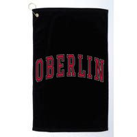 Oberlin Ohio Souvenir College Style Red Text Golf Towel