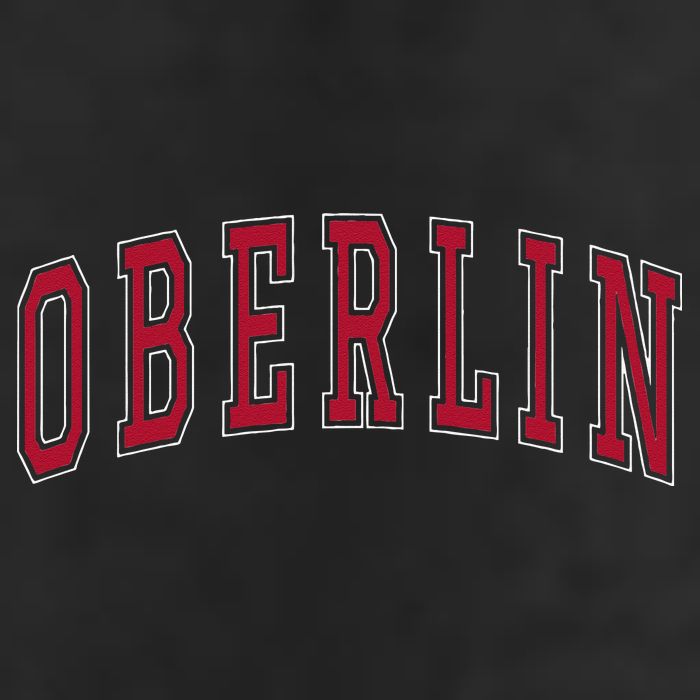 Oberlin Ohio Souvenir College Style Red Text Golf Towel
