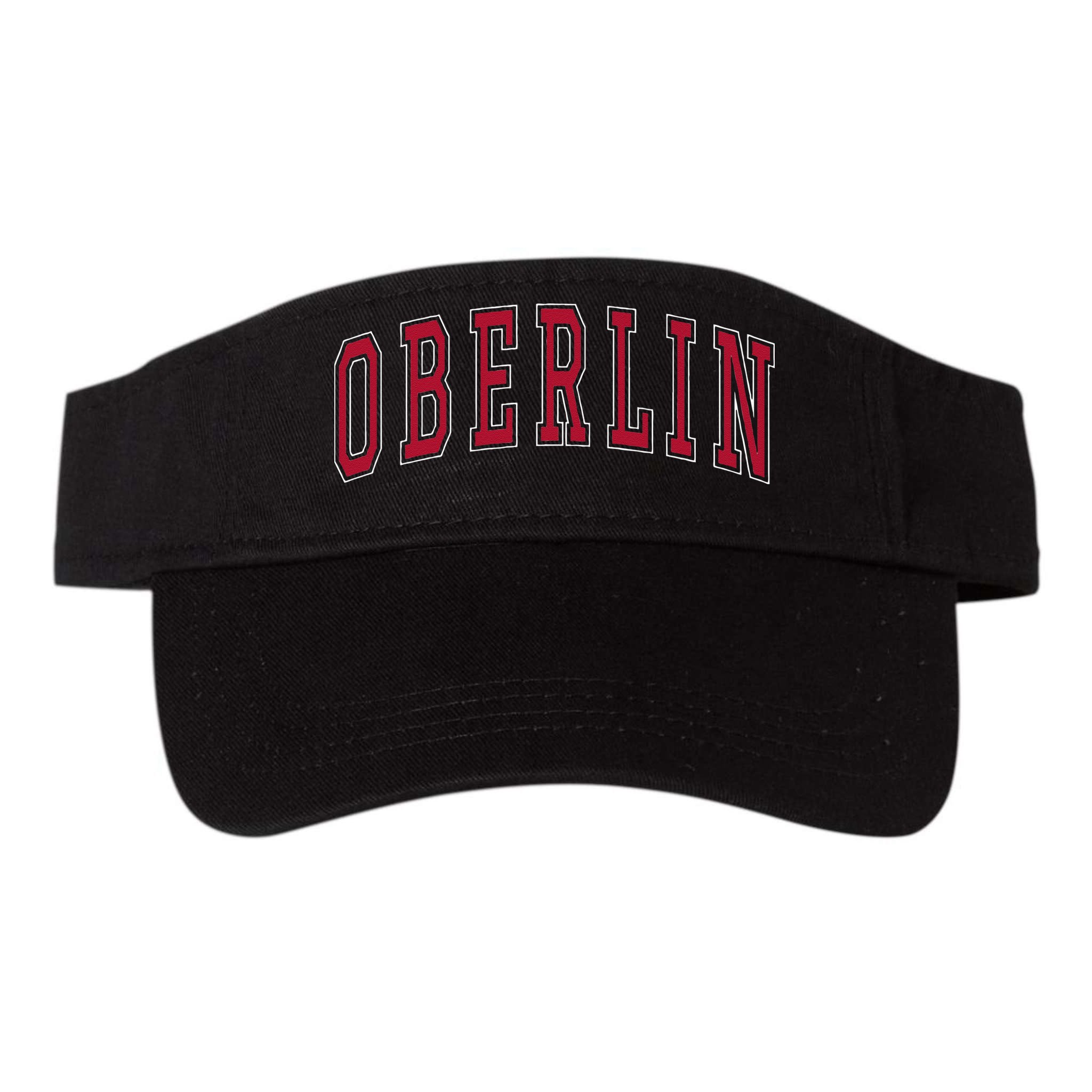 Oberlin Ohio Souvenir College Style Red Text Visor