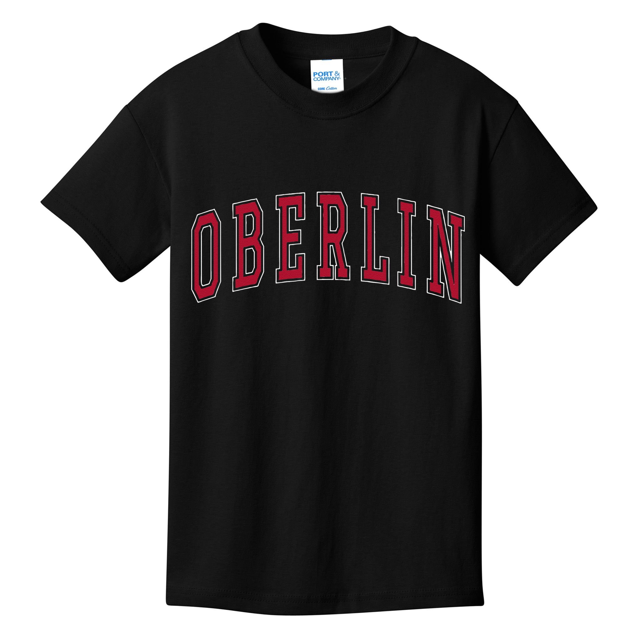 Oberlin Ohio Souvenir College Style Red Text Kids T-Shirt