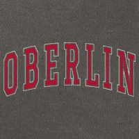 Oberlin Ohio Souvenir College Style Red Text Cotton Canvas Backpack