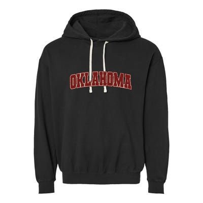 Oklahoma Ok State Varsity Style Faded Design Garment-Dyed Fleece Hoodie