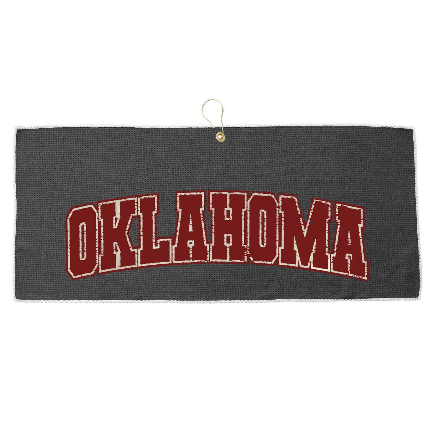 Oklahoma Ok State Varsity Style Faded Design Large Microfiber Waffle Golf Towel