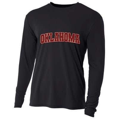 Oklahoma Ok State Varsity Style Faded Design Cooling Performance Long Sleeve Crew