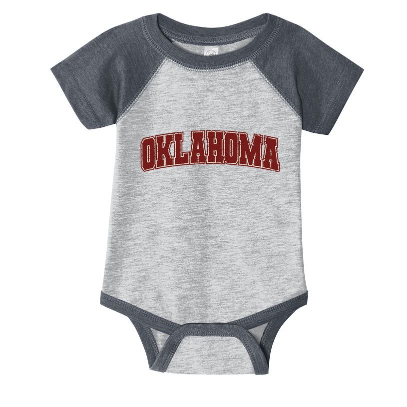 Oklahoma Ok State Varsity Style Faded Design Infant Baby Jersey Bodysuit