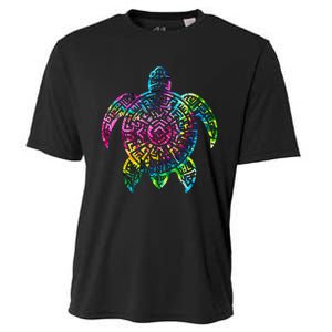 Ocean Odyssey Tie Dye Tribal Tides Sea Turtle Cooling Performance Crew T-Shirt