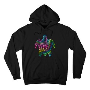 Ocean Odyssey Tie Dye Tribal Tides Sea Turtle Hoodie