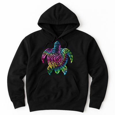 Ocean Odyssey Tie Dye Tribal Tides Sea Turtle Hoodie