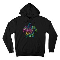 Ocean Odyssey Tie Dye Tribal Tides Sea Turtle Hoodie