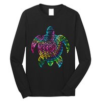 Ocean Odyssey Tie Dye Tribal Tides Sea Turtle Long Sleeve Shirt