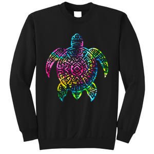 Ocean Odyssey Tie Dye Tribal Tides Sea Turtle Sweatshirt