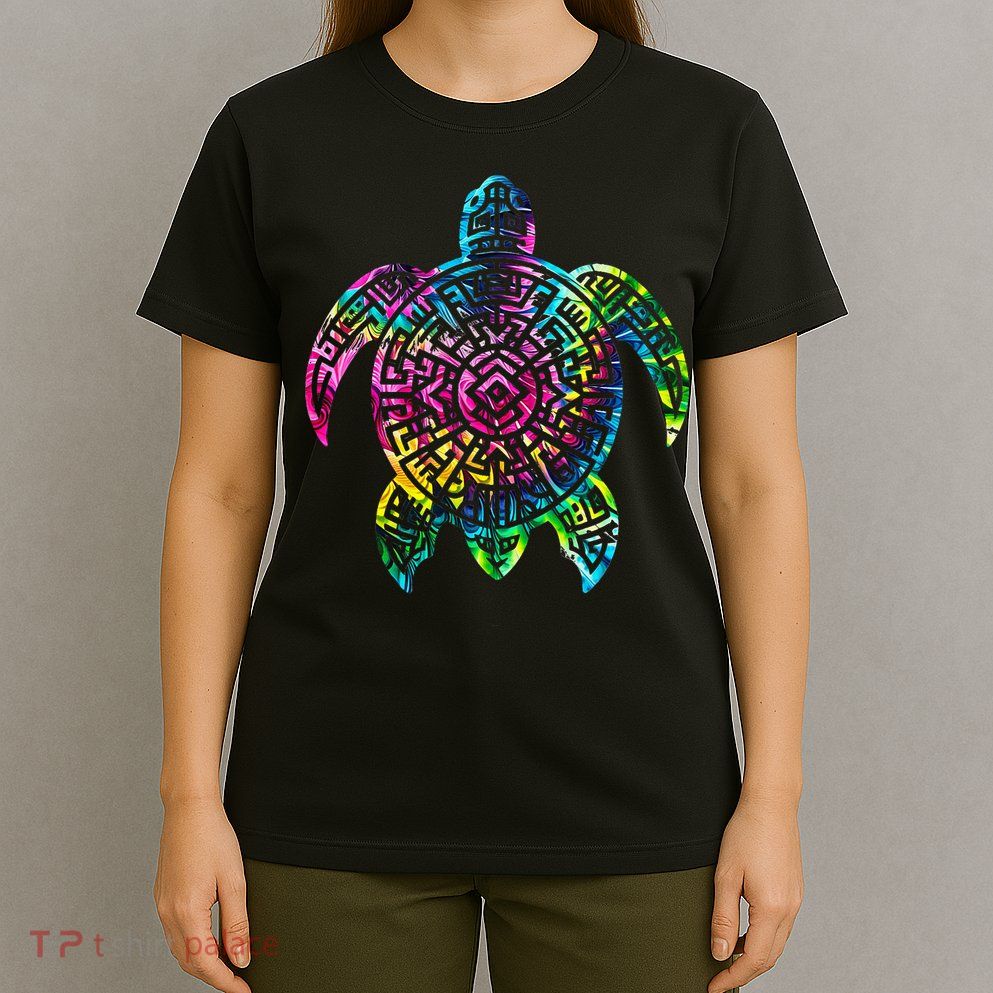 Ocean Odyssey Tie Dye Tribal Tides Sea Turtle T-Shirt