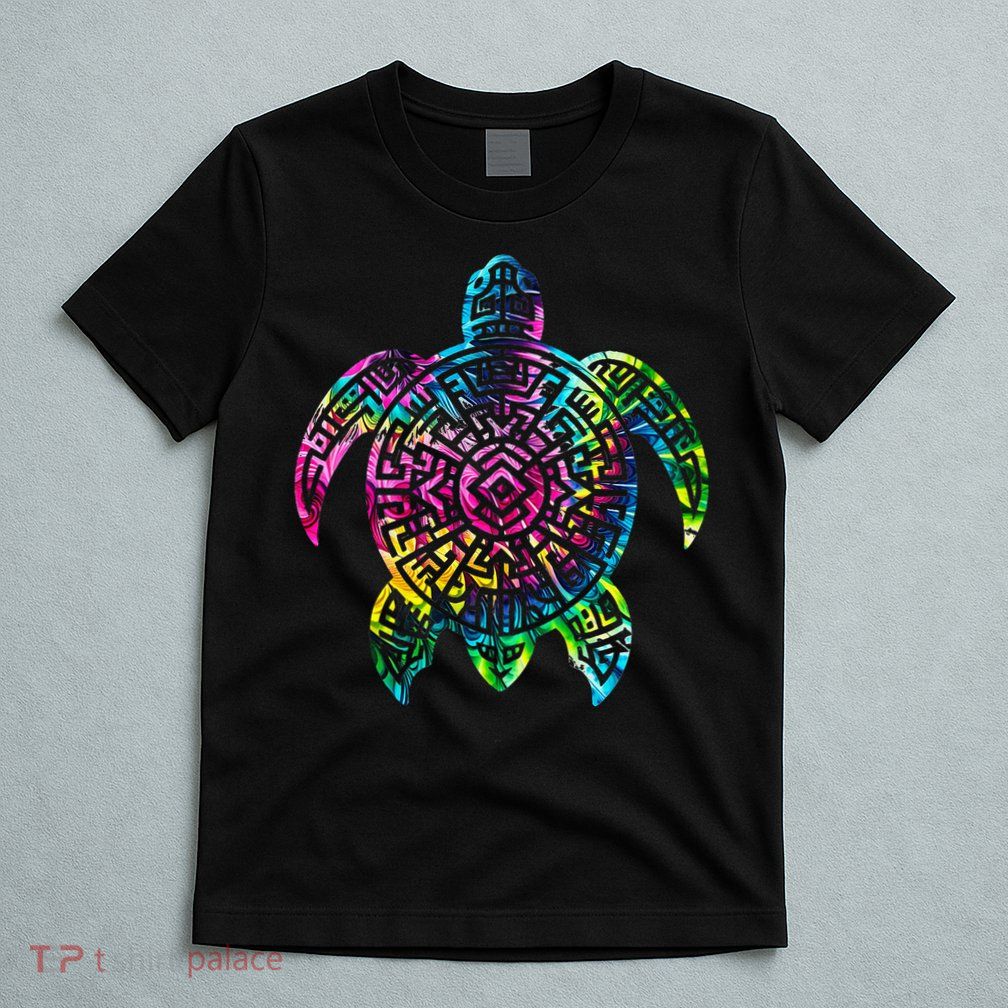 Ocean Odyssey Tie Dye Tribal Tides Sea Turtle T-Shirt