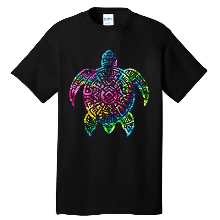 Ocean Odyssey Tie Dye Tribal Tides Sea Turtle Tall T-Shirt