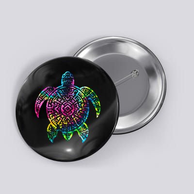 Ocean Odyssey Tie Dye Tribal Tides Sea Turtle Button