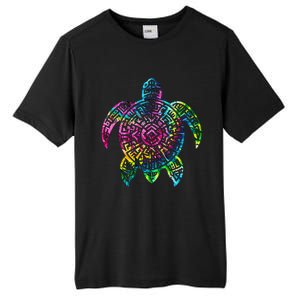 Ocean Odyssey Tie Dye Tribal Tides Sea Turtle Tall Fusion ChromaSoft Performance T-Shirt