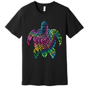 Ocean Odyssey Tie Dye Tribal Tides Sea Turtle Premium T-Shirt