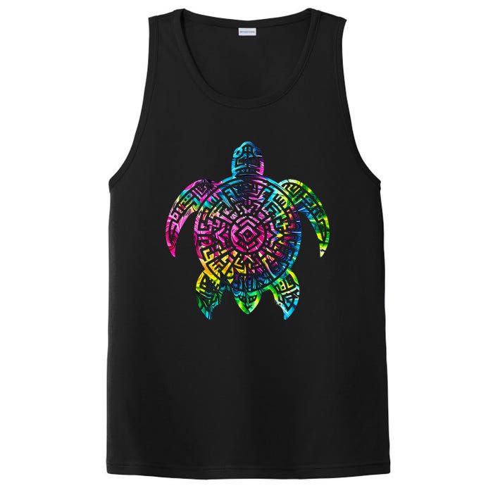 Ocean Odyssey Tie Dye Tribal Tides Sea Turtle PosiCharge Competitor Tank