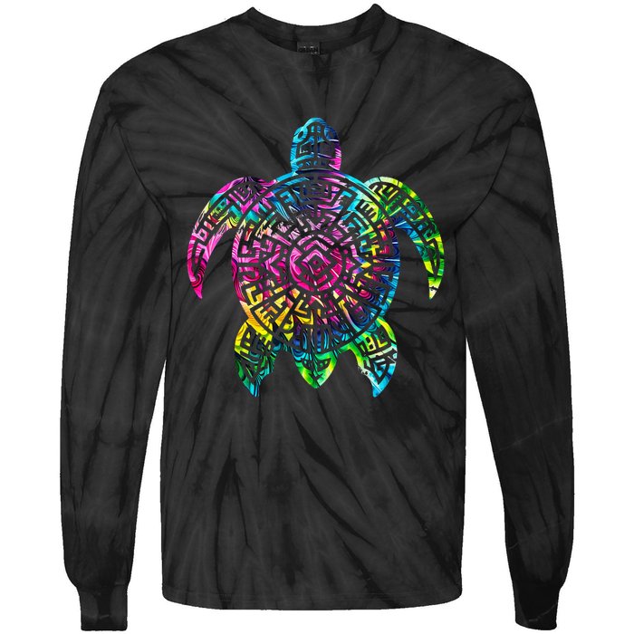 Ocean Odyssey Tie Dye Tribal Tides Sea Turtle Tie-Dye Long Sleeve Shirt