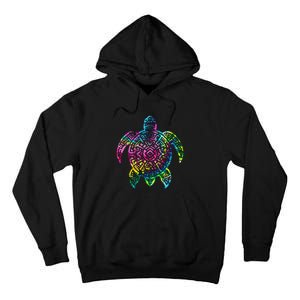 Ocean Odyssey Tie Dye Tribal Tides Sea Turtle Tall Hoodie