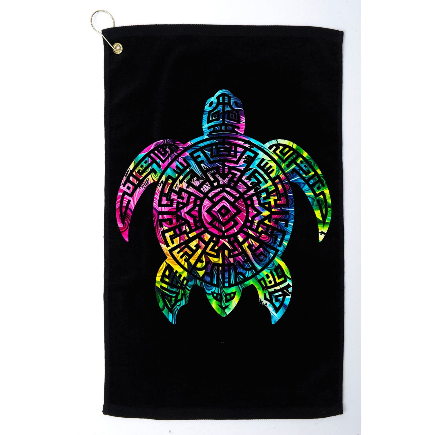 Ocean Odyssey Tie Dye Tribal Tides Sea Turtle Golf Towel