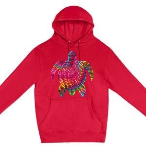 Ocean Odyssey Tie Dye Tribal Tides Sea Turtle Premium Pullover Hoodie