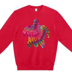 Ocean Odyssey Tie Dye Tribal Tides Sea Turtle Premium Crewneck Sweatshirt