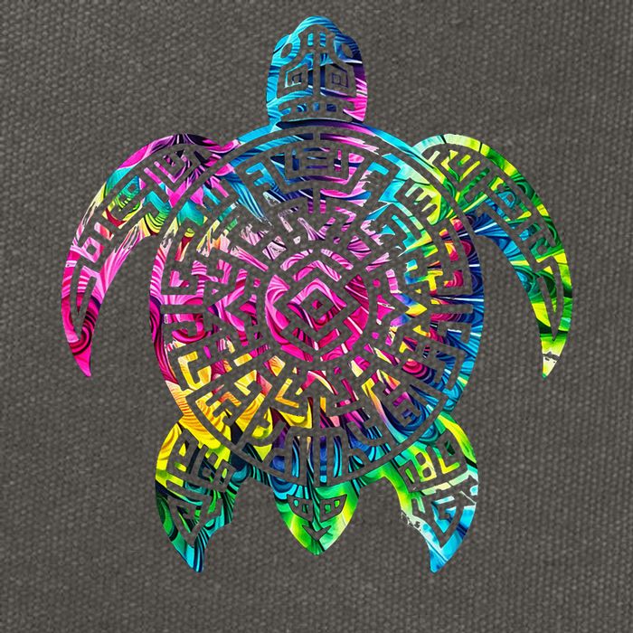 Ocean Odyssey Tie Dye Tribal Tides Sea Turtle Cotton Canvas Backpack